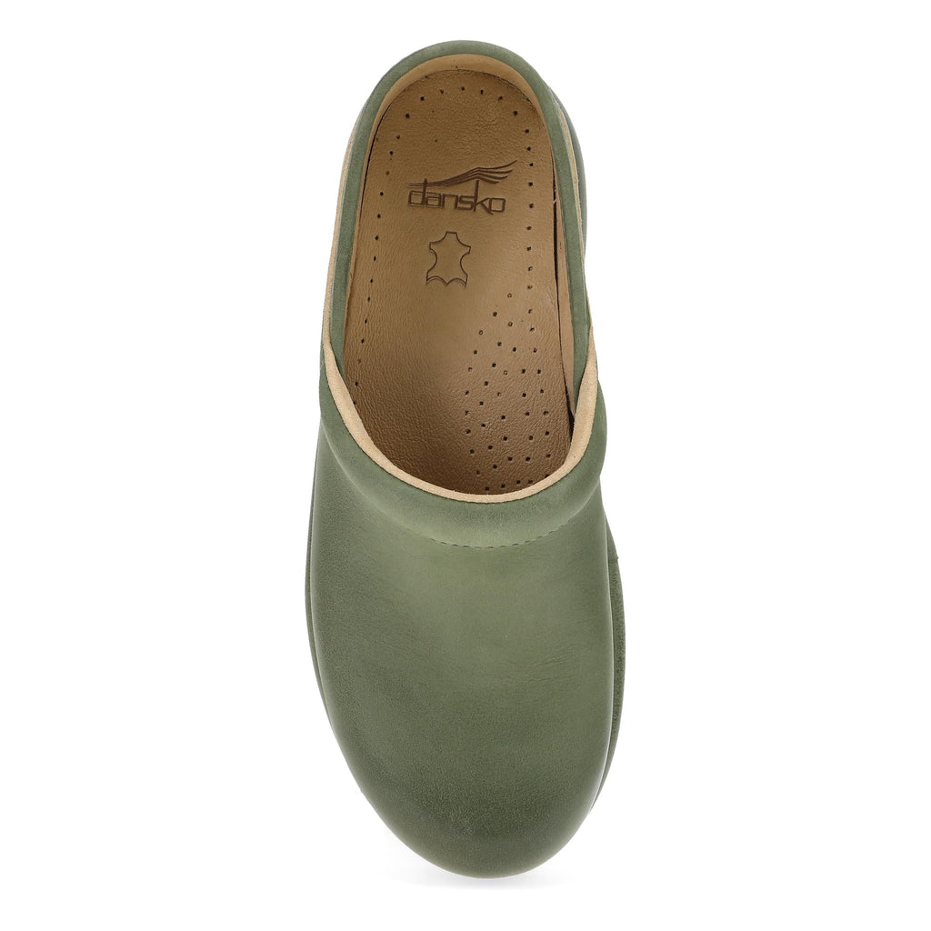 Dansko Platform Pro Green Burnished Nubuck