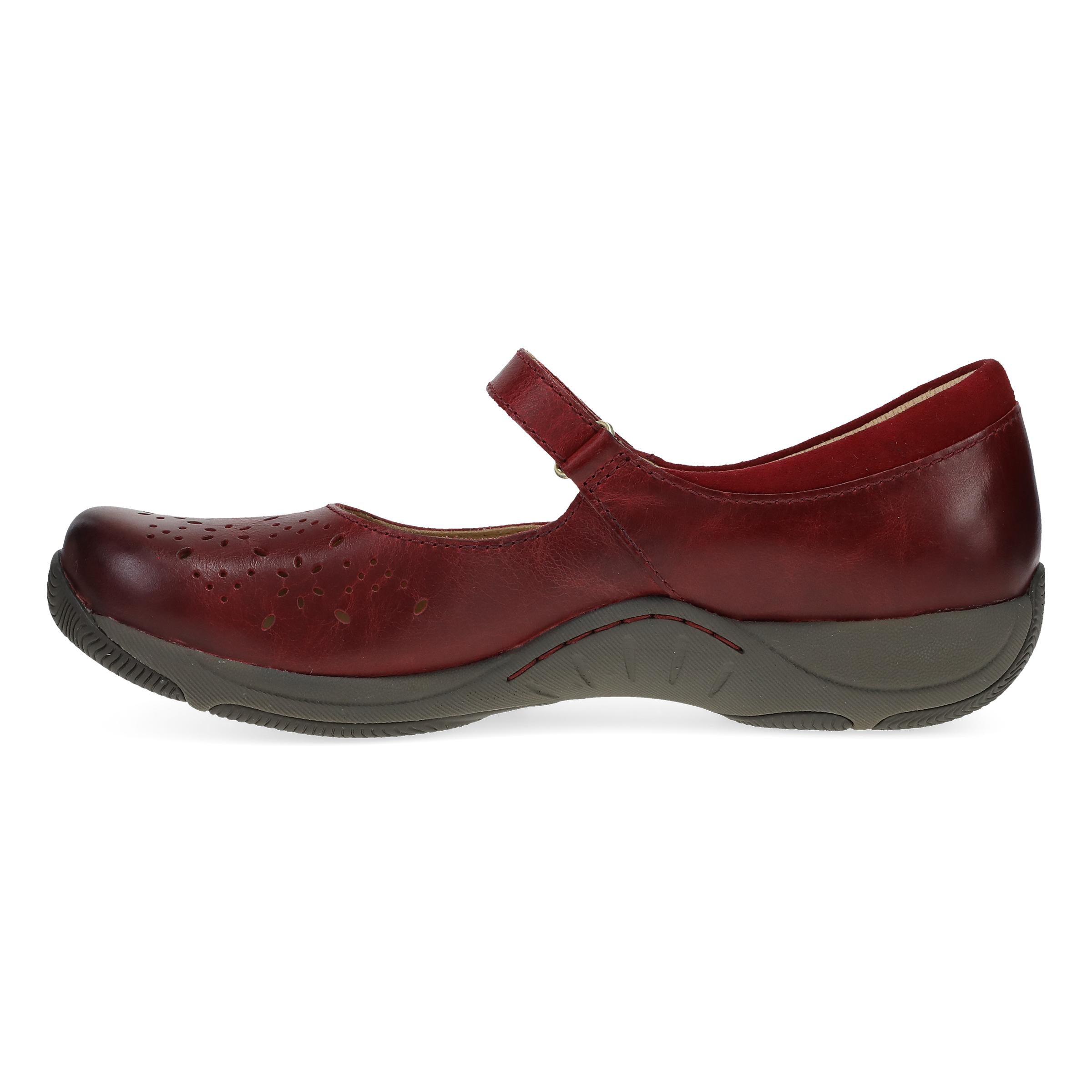 Dansko Stacy Wide Red Waxy Burnished