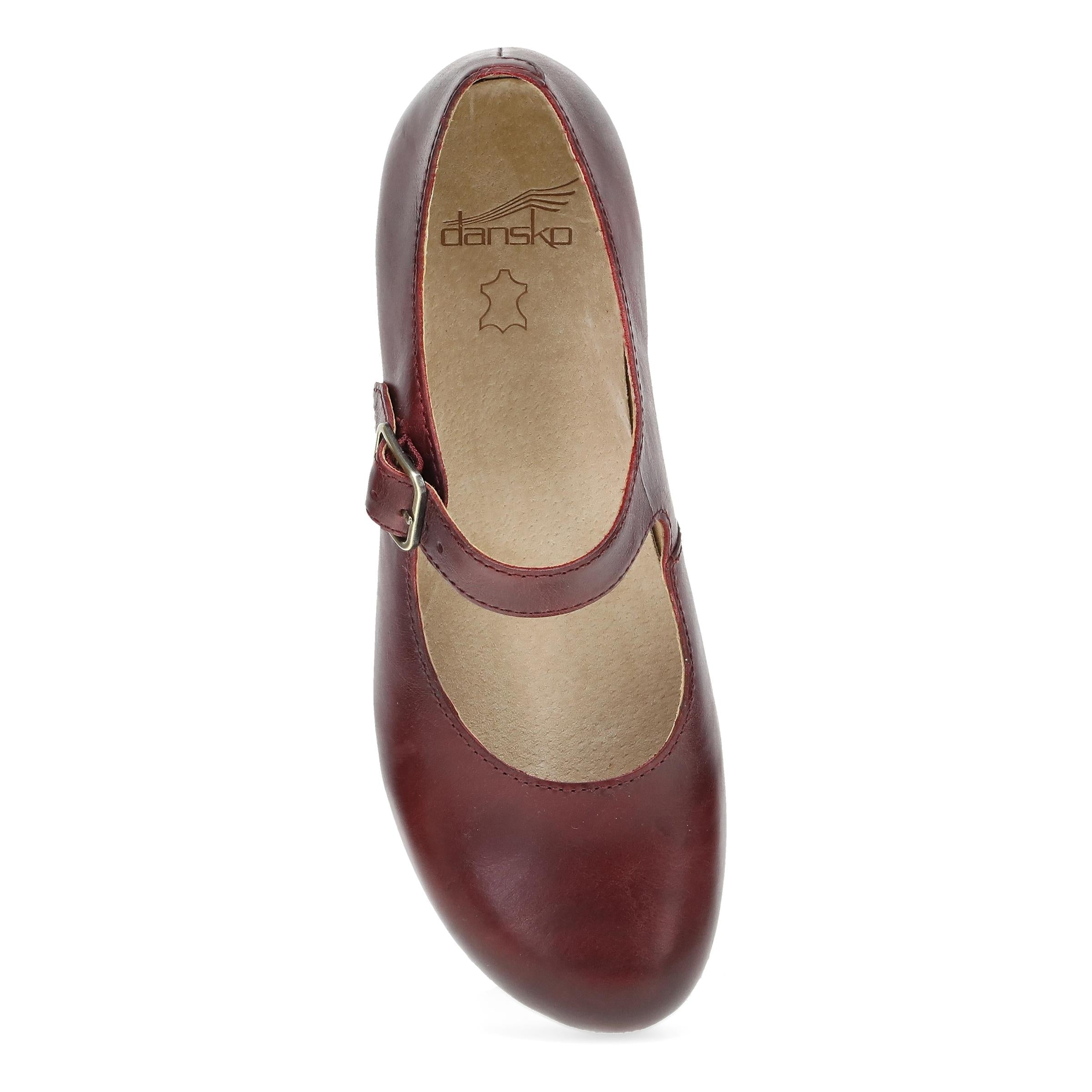 Dansko Lilah Red Waxy Burnished