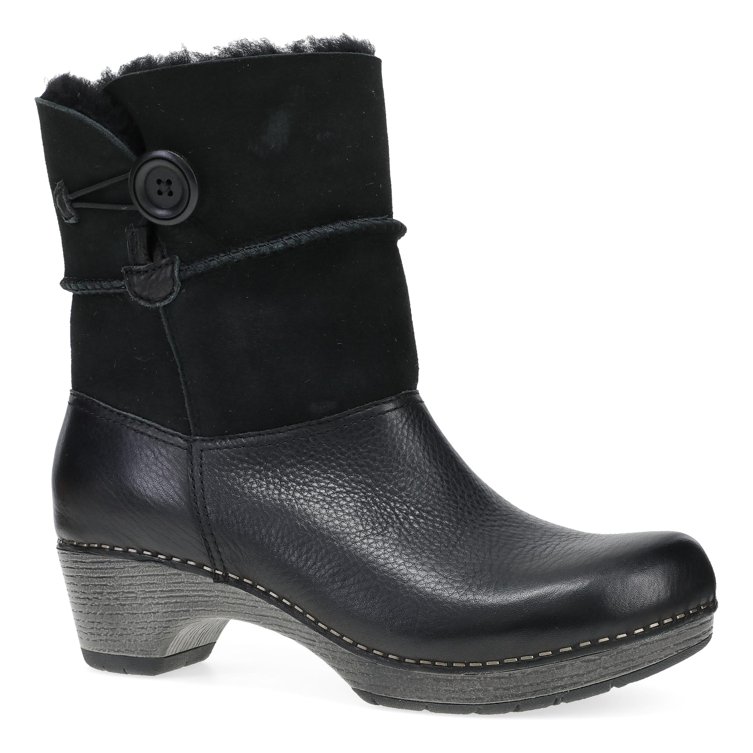 Dansko Lillith Black Waxy Milled