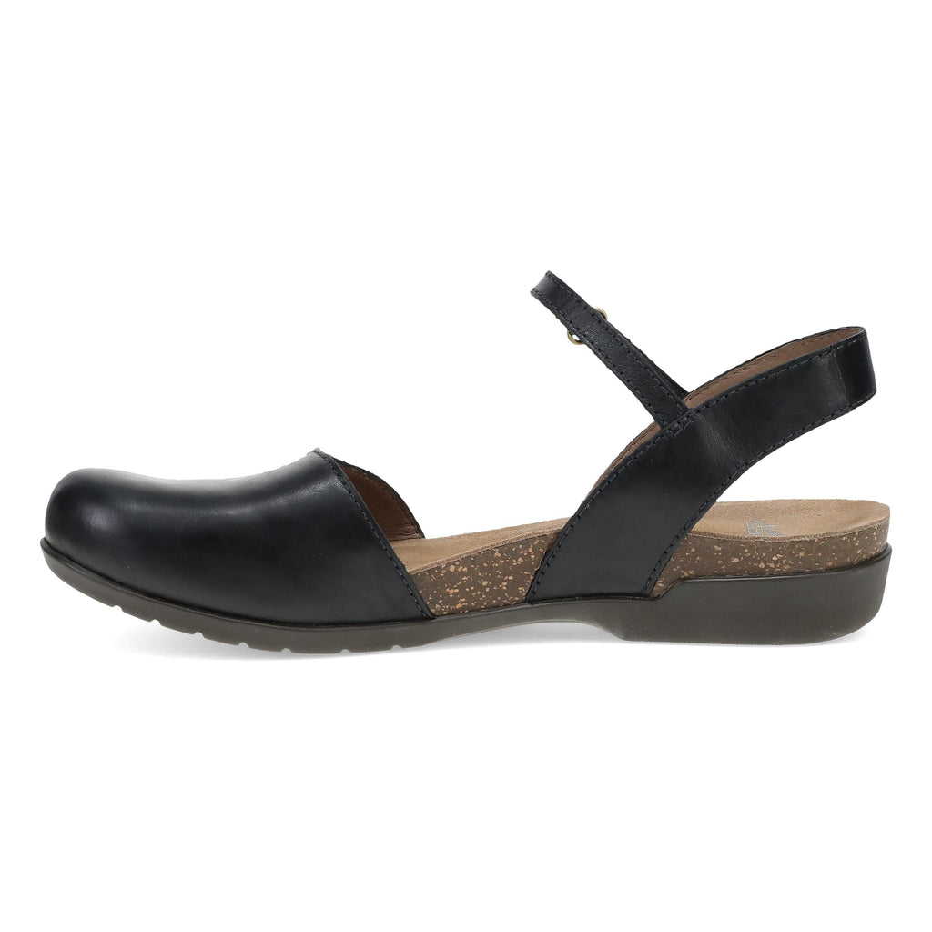 Dansko Rowan Wide Black Waxy Burnished