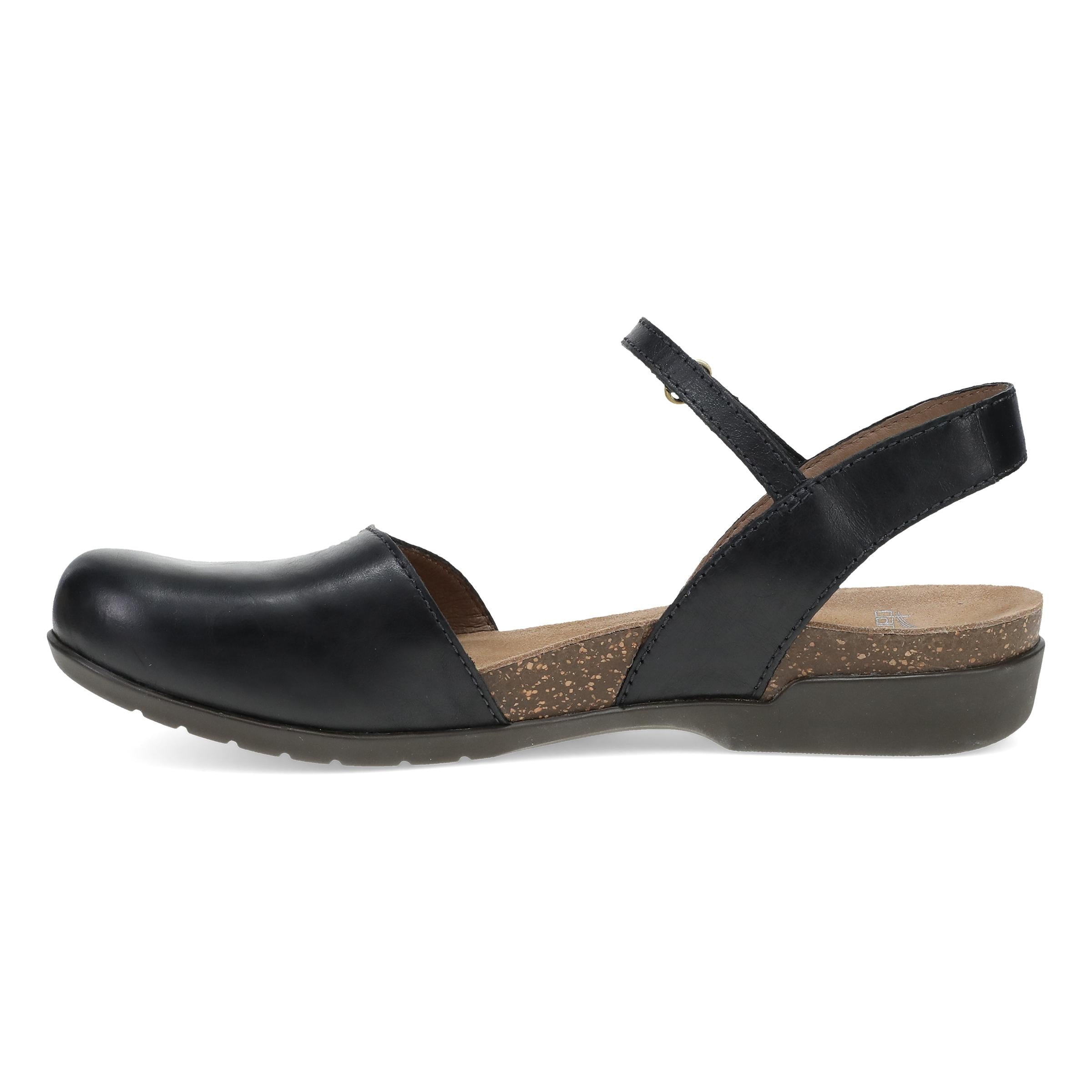 Dansko Rowan Wide Black Waxy Burnished