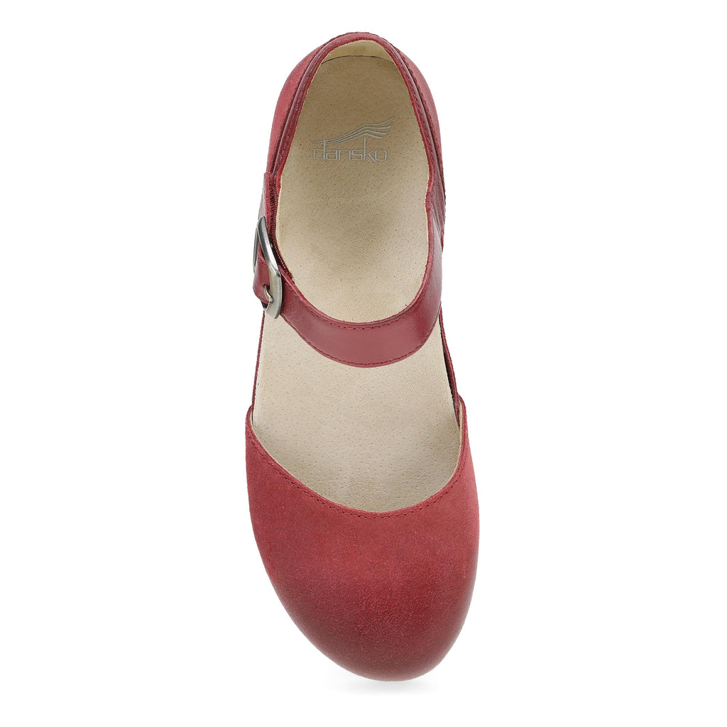 Dansko Mae Red Burnished Suede