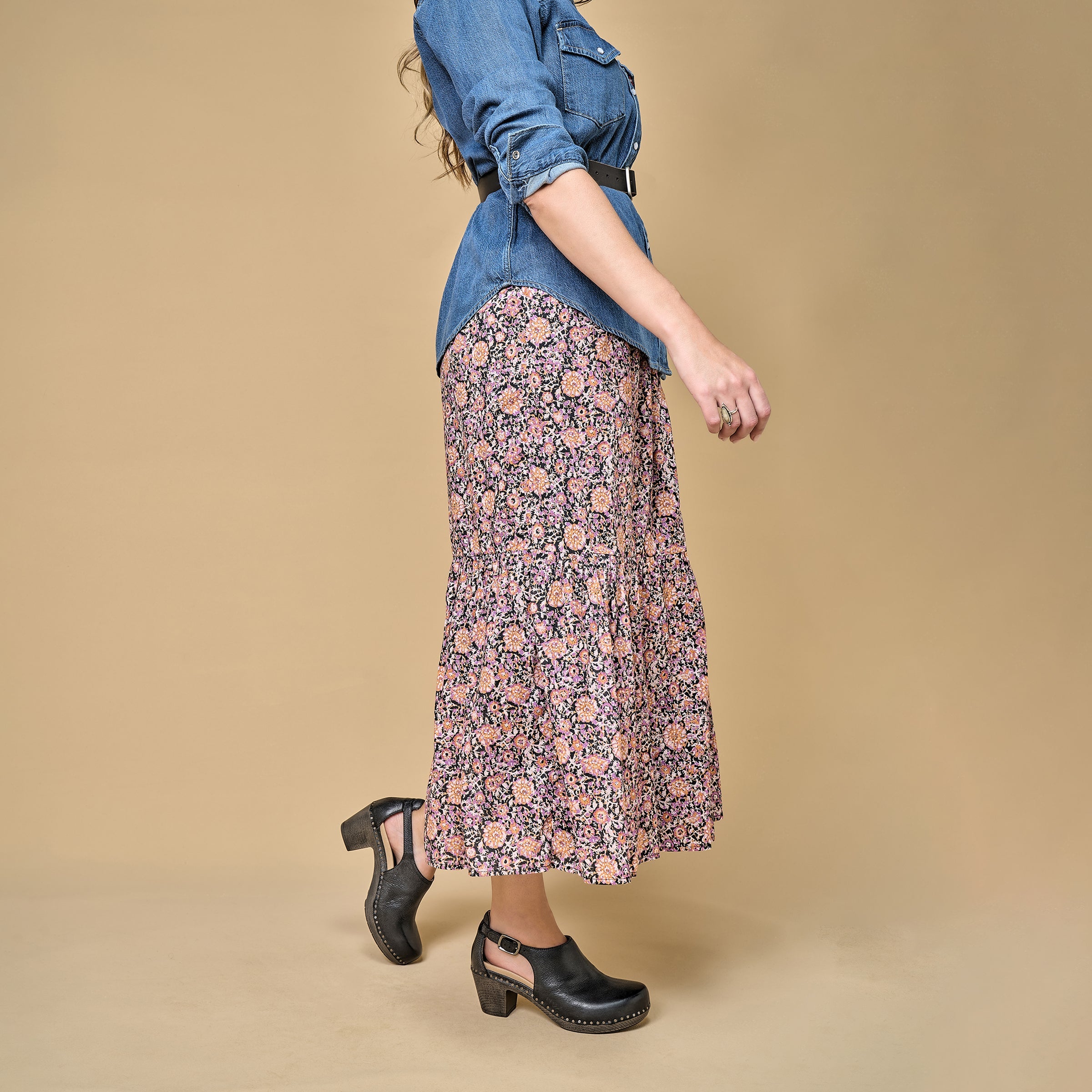 Dansko Sassy Black Milled Burnished